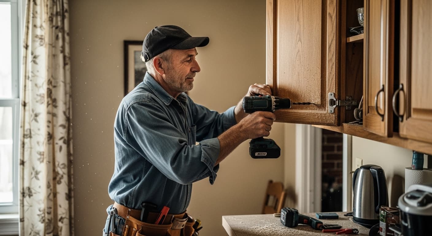 Handyman contractor at work