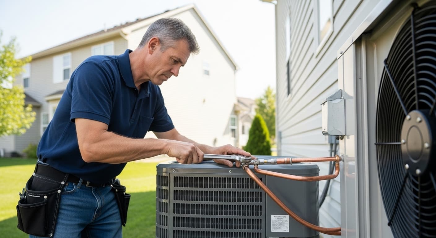 HVAC contractor at work