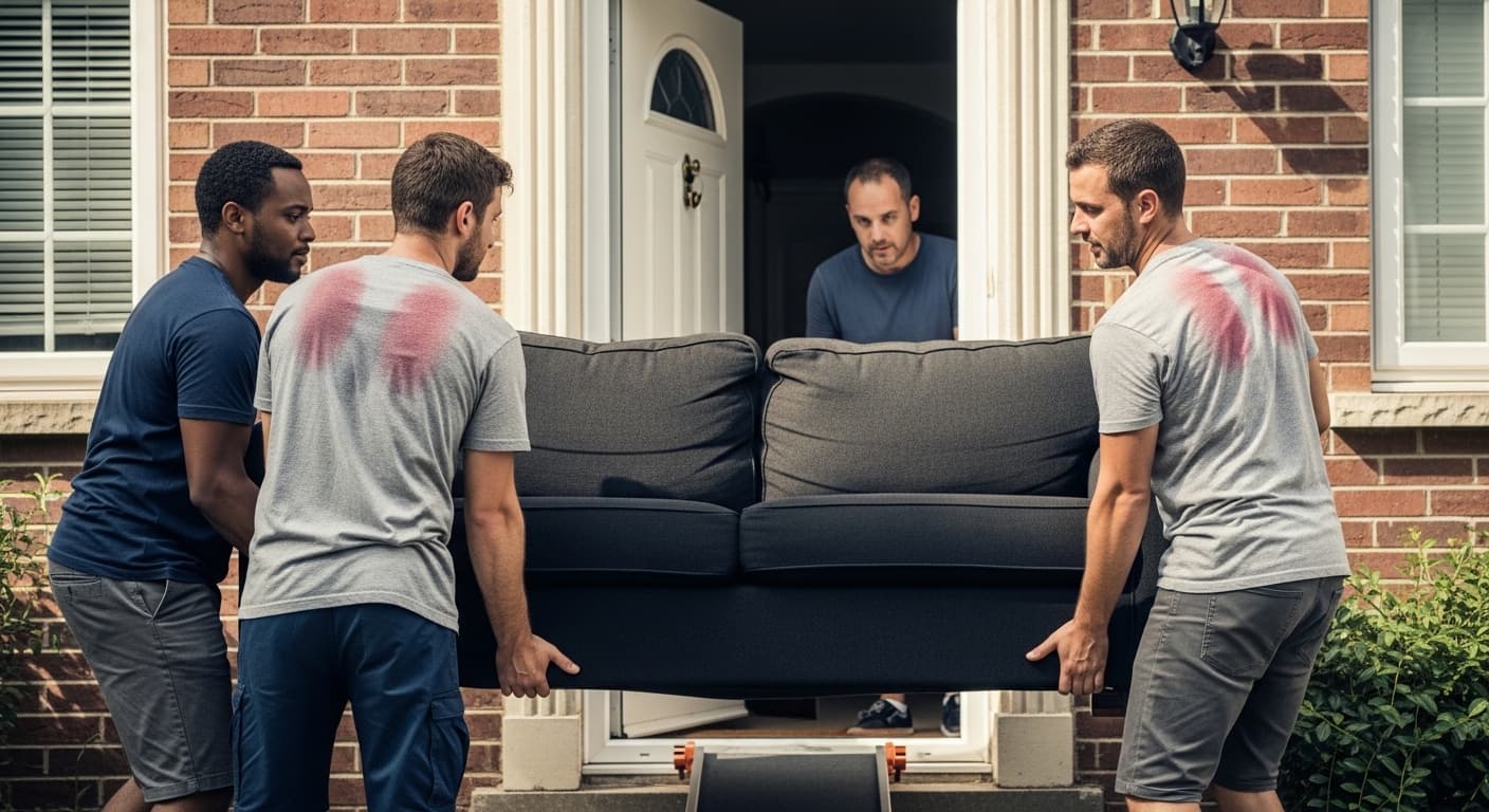 Moving contractor at work