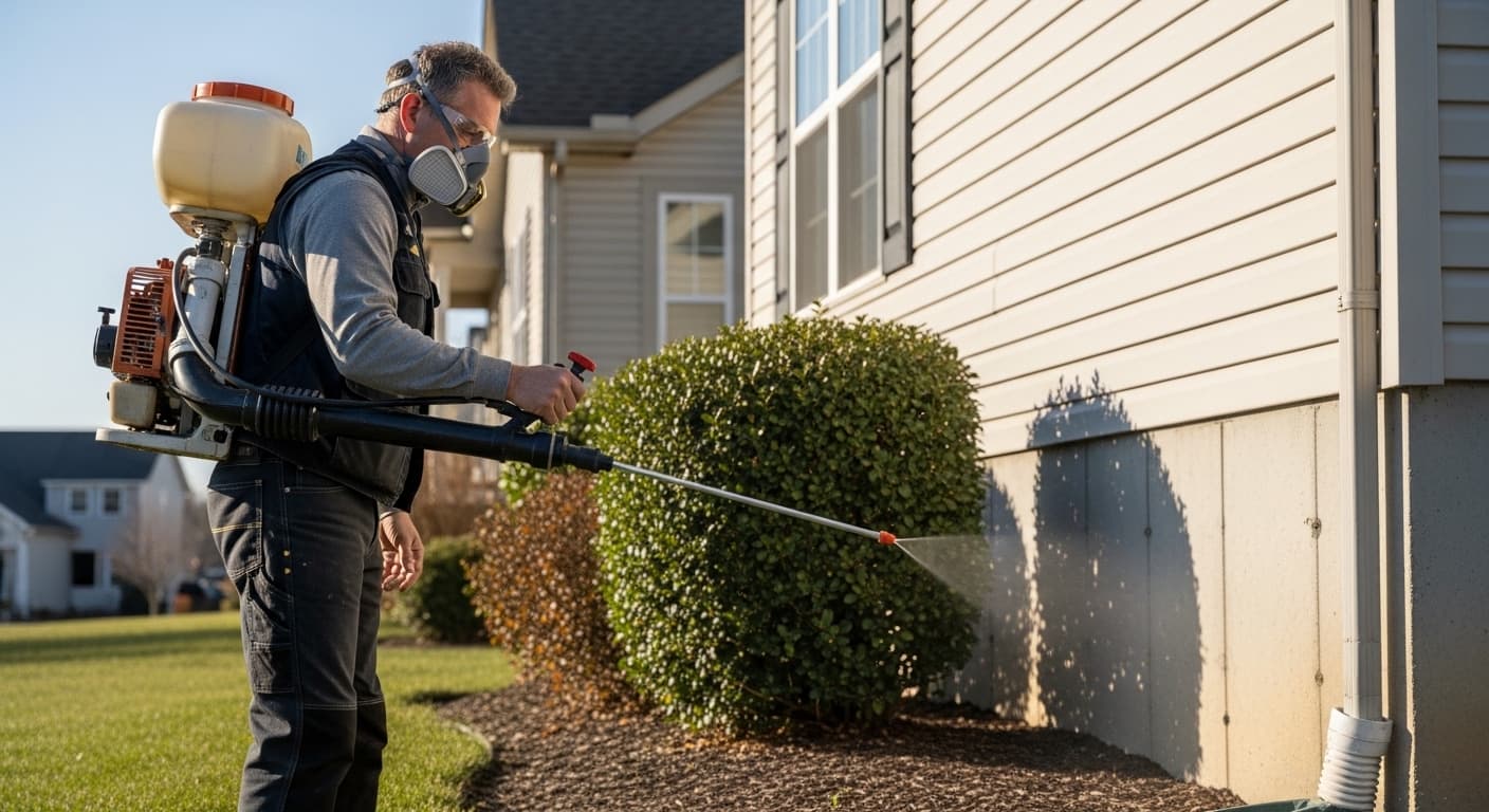 Pest control contractor at work