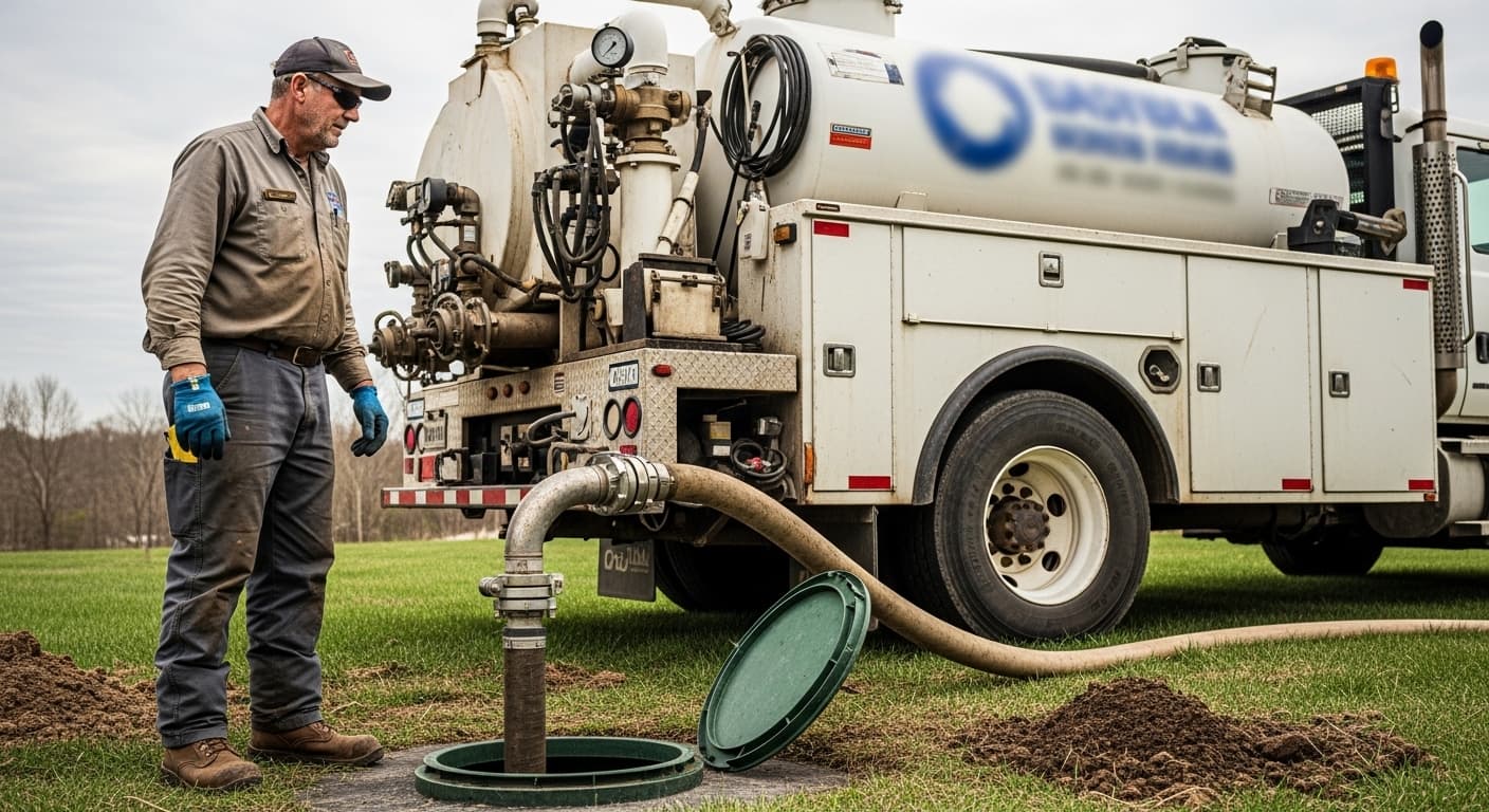 Septic contractor at work