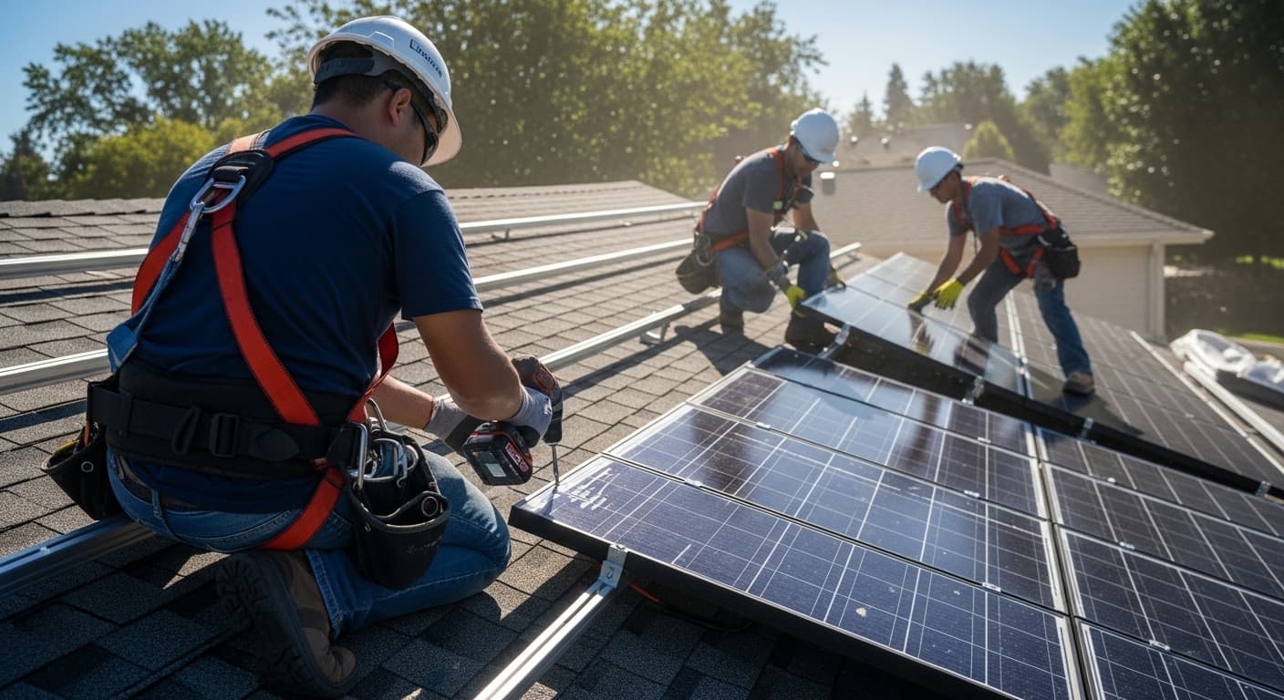 Solar contractor at work