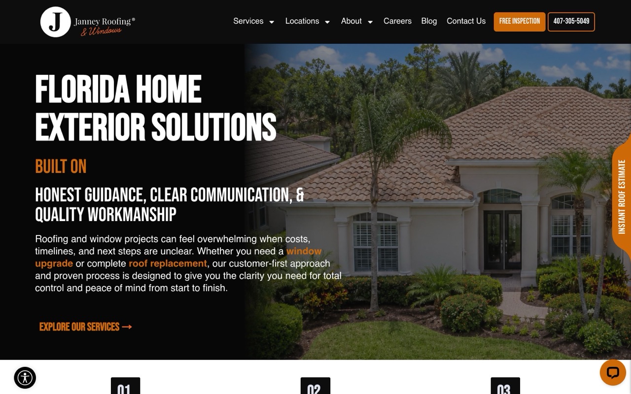 Janney Roofing website